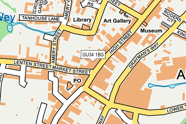 GU34 1BG map - OS OpenMap – Local (Ordnance Survey)