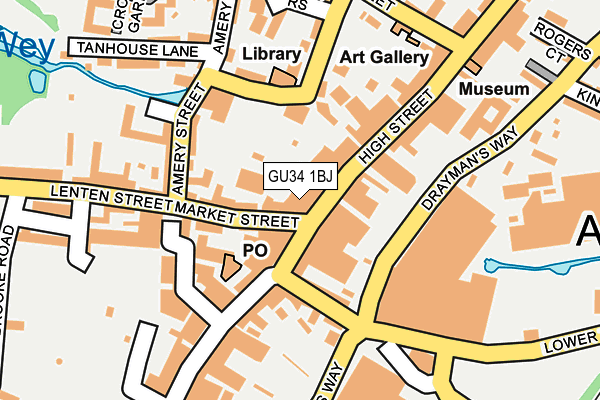 GU34 1BJ map - OS OpenMap – Local (Ordnance Survey)