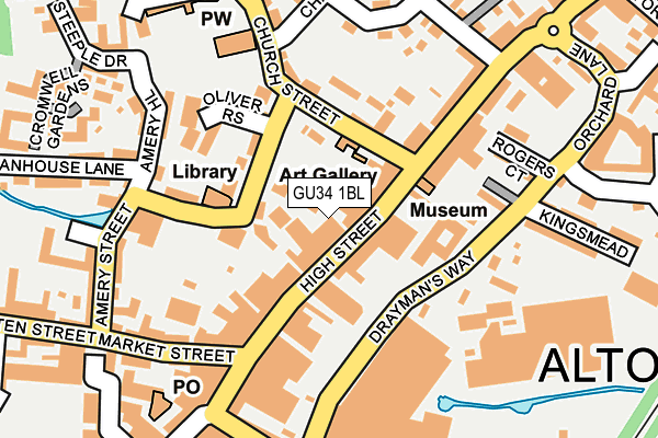 GU34 1BL map - OS OpenMap – Local (Ordnance Survey)