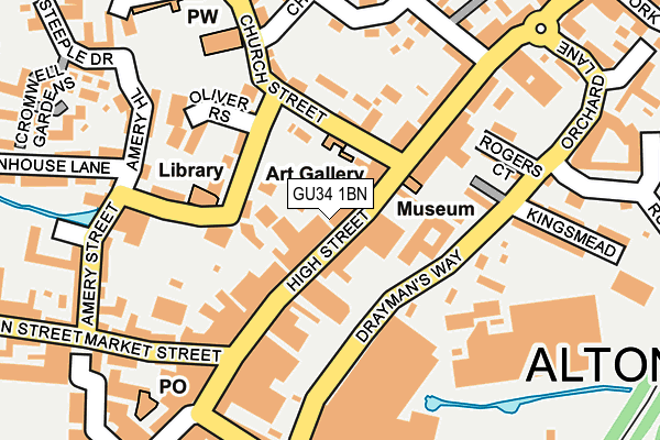 GU34 1BN map - OS OpenMap – Local (Ordnance Survey)