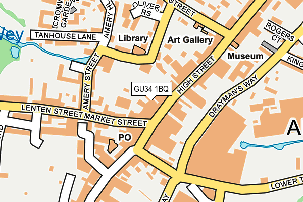 GU34 1BQ map - OS OpenMap – Local (Ordnance Survey)