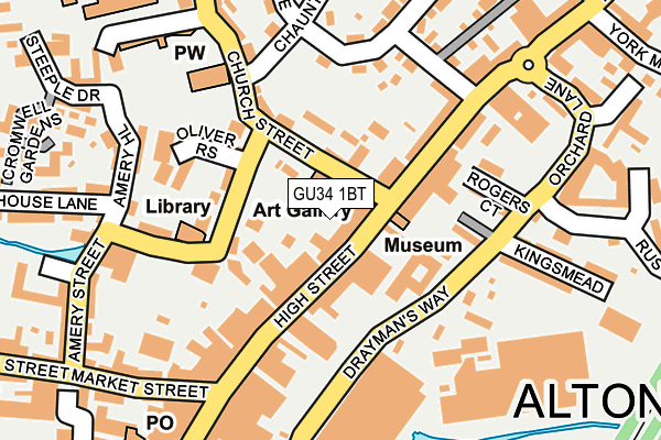 GU34 1BT map - OS OpenMap – Local (Ordnance Survey)