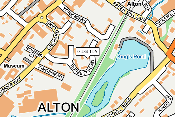 GU34 1DA map - OS OpenMap – Local (Ordnance Survey)