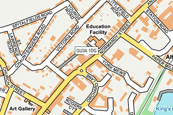 GU34 1DG map - OS OpenMap – Local (Ordnance Survey)