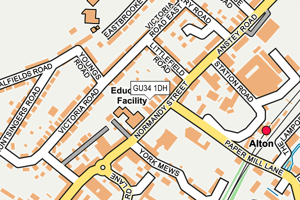 GU34 1DH map - OS OpenMap – Local (Ordnance Survey)
