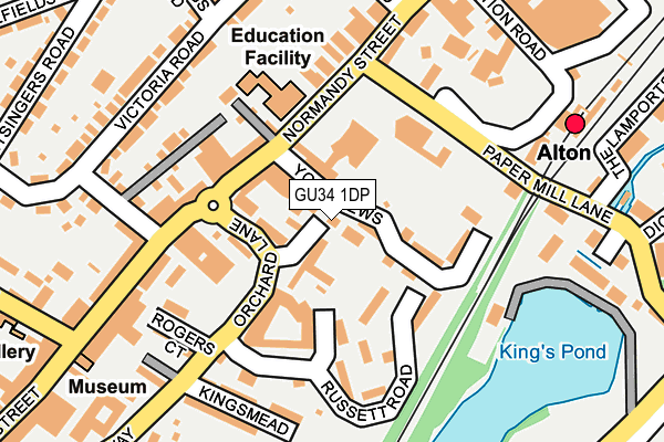 GU34 1DP map - OS OpenMap – Local (Ordnance Survey)