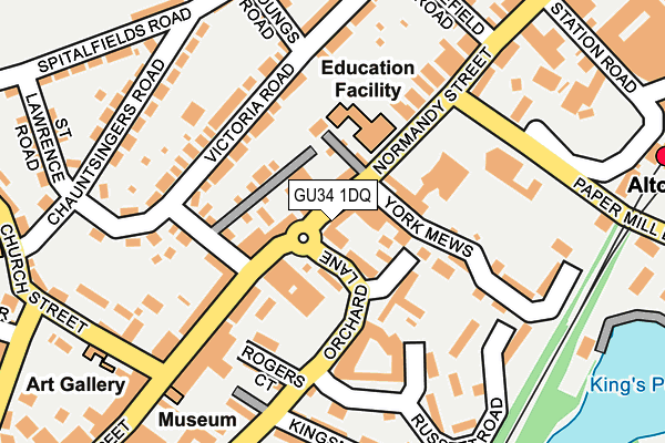 GU34 1DQ map - OS OpenMap – Local (Ordnance Survey)