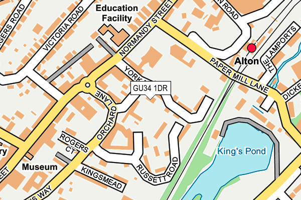 GU34 1DR map - OS OpenMap – Local (Ordnance Survey)