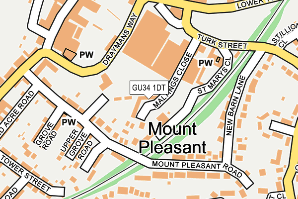 GU34 1DT map - OS OpenMap – Local (Ordnance Survey)