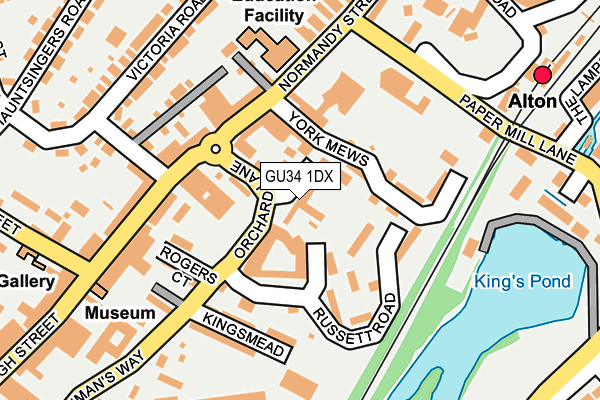 GU34 1DX map - OS OpenMap – Local (Ordnance Survey)