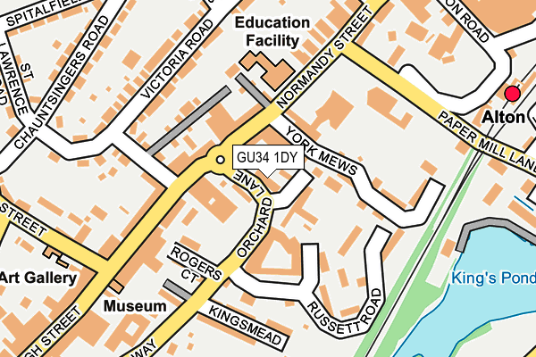 GU34 1DY map - OS OpenMap – Local (Ordnance Survey)