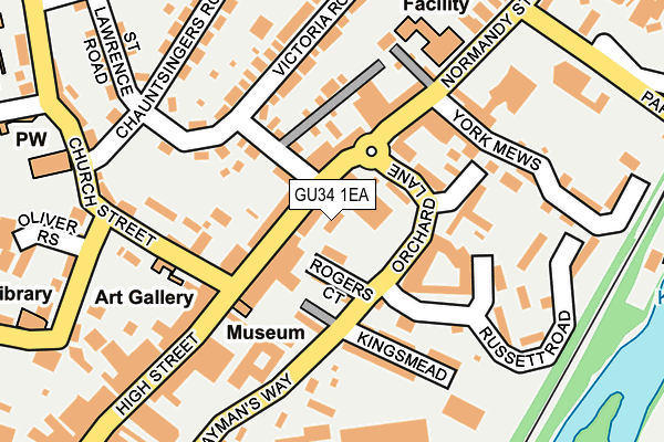 GU34 1EA map - OS OpenMap – Local (Ordnance Survey)