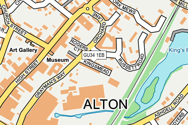 GU34 1EB map - OS OpenMap – Local (Ordnance Survey)