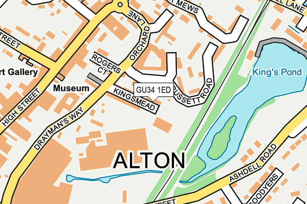 GU34 1ED map - OS OpenMap – Local (Ordnance Survey)