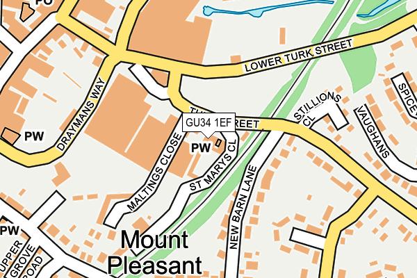 GU34 1EF map - OS OpenMap – Local (Ordnance Survey)