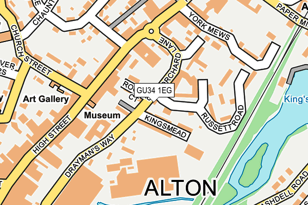 GU34 1EG map - OS OpenMap – Local (Ordnance Survey)