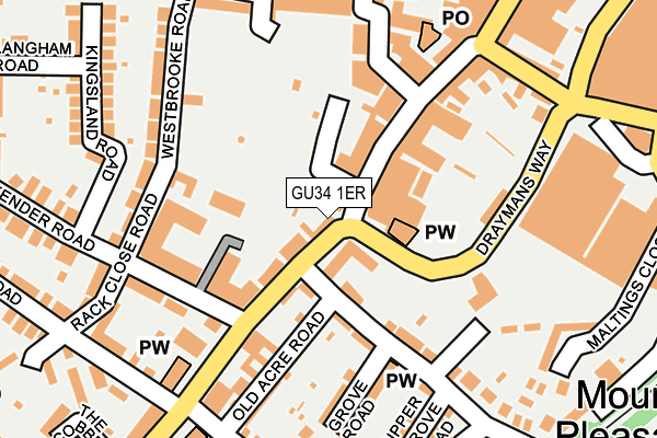 GU34 1ER map - OS OpenMap – Local (Ordnance Survey)