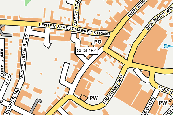 GU34 1EZ map - OS OpenMap – Local (Ordnance Survey)