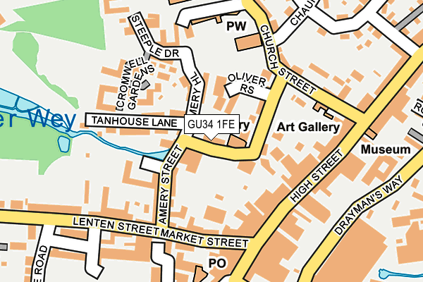 GU34 1FE map - OS OpenMap – Local (Ordnance Survey)