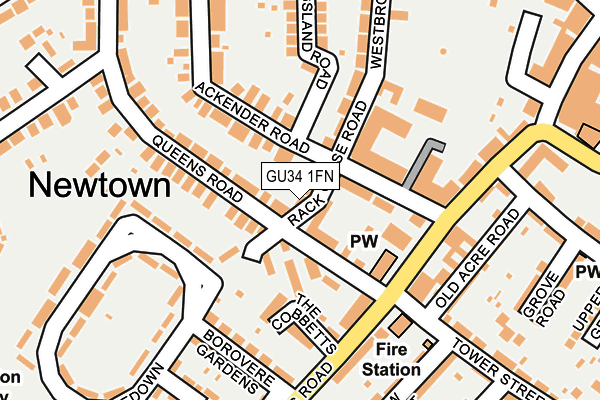 GU34 1FN map - OS OpenMap – Local (Ordnance Survey)