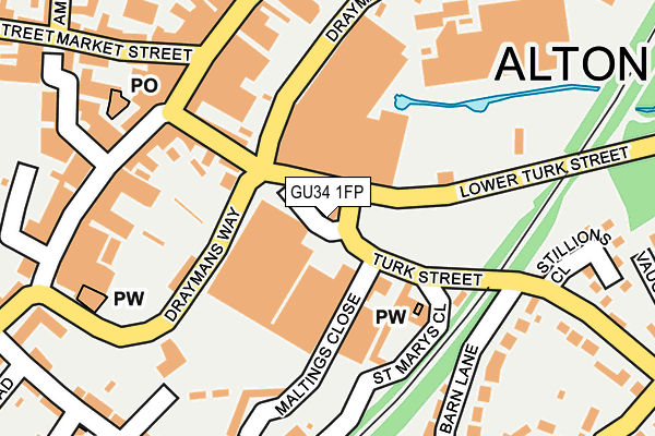 GU34 1FP map - OS OpenMap – Local (Ordnance Survey)