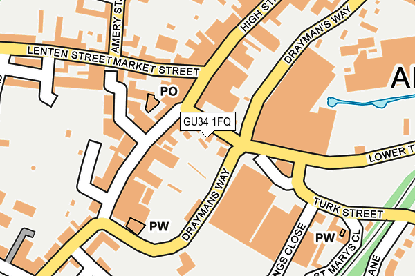 GU34 1FQ map - OS OpenMap – Local (Ordnance Survey)