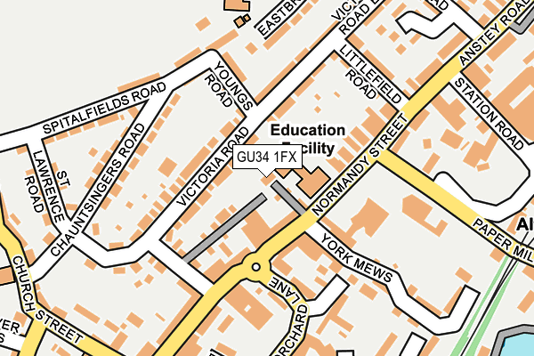 GU34 1FX map - OS OpenMap – Local (Ordnance Survey)
