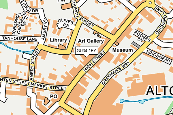 GU34 1FY map - OS OpenMap – Local (Ordnance Survey)