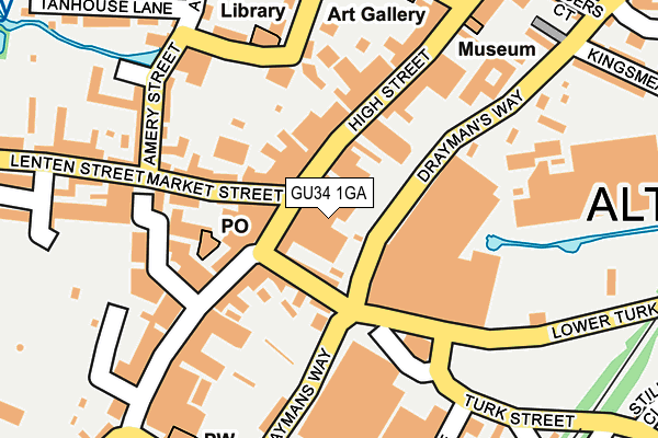 GU34 1GA map - OS OpenMap – Local (Ordnance Survey)