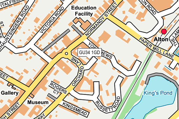 GU34 1GD map - OS OpenMap – Local (Ordnance Survey)