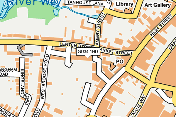 GU34 1HD map - OS OpenMap – Local (Ordnance Survey)