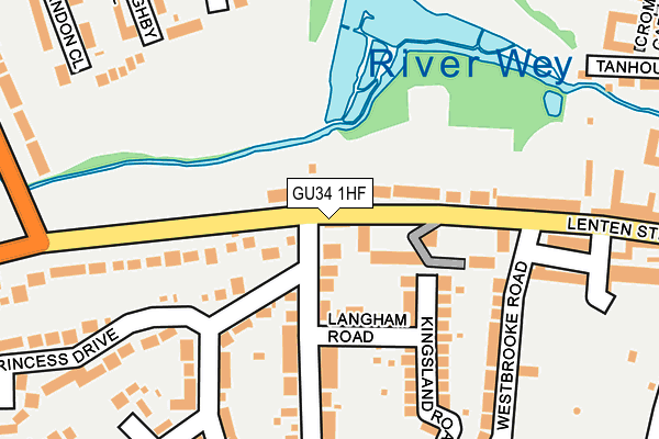 GU34 1HF map - OS OpenMap – Local (Ordnance Survey)