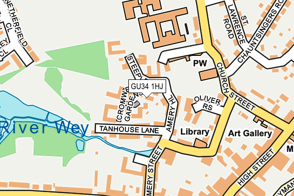 GU34 1HJ map - OS OpenMap – Local (Ordnance Survey)