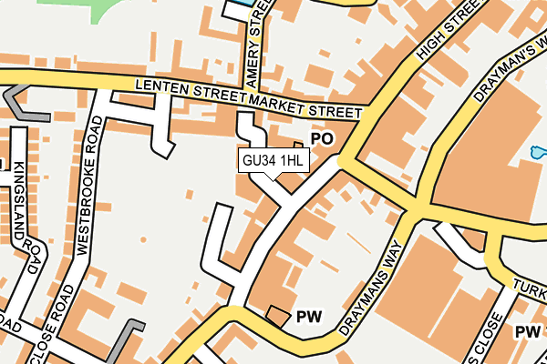 GU34 1HL map - OS OpenMap – Local (Ordnance Survey)