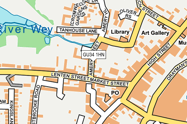 GU34 1HN map - OS OpenMap – Local (Ordnance Survey)