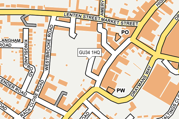 GU34 1HQ map - OS OpenMap – Local (Ordnance Survey)