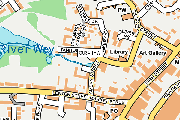 GU34 1HW map - OS OpenMap – Local (Ordnance Survey)