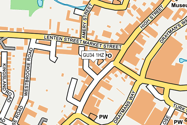 GU34 1HZ map - OS OpenMap – Local (Ordnance Survey)