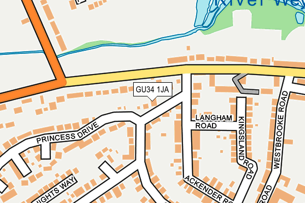 GU34 1JA map - OS OpenMap – Local (Ordnance Survey)