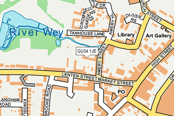 GU34 1JE map - OS OpenMap – Local (Ordnance Survey)