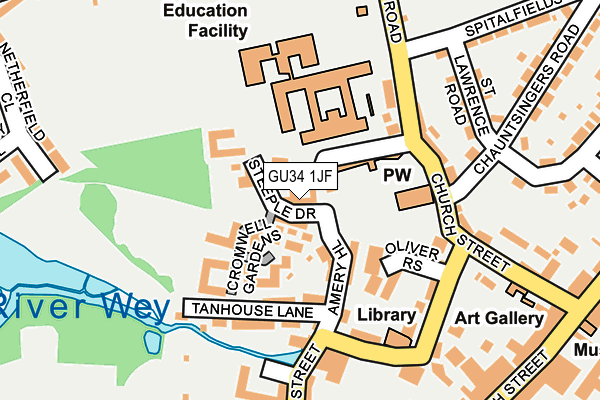 GU34 1JF map - OS OpenMap – Local (Ordnance Survey)