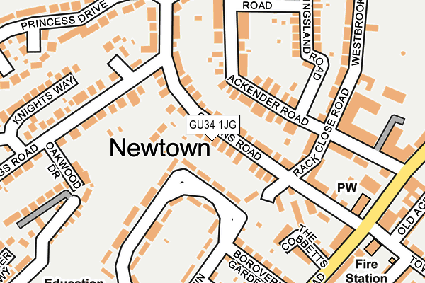 GU34 1JG map - OS OpenMap – Local (Ordnance Survey)