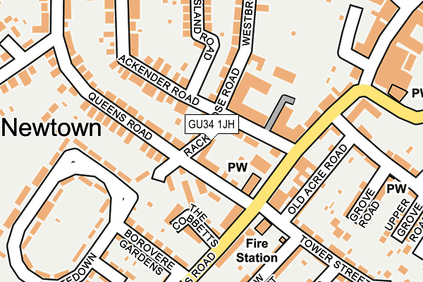 GU34 1JH map - OS OpenMap – Local (Ordnance Survey)