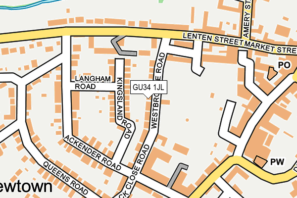 GU34 1JL map - OS OpenMap – Local (Ordnance Survey)