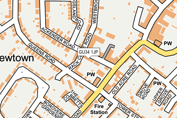 GU34 1JP map - OS OpenMap – Local (Ordnance Survey)