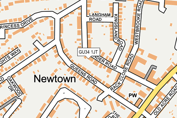 GU34 1JT map - OS OpenMap – Local (Ordnance Survey)