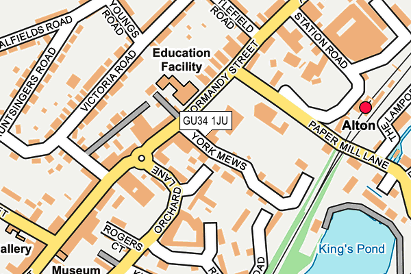 GU34 1JU map - OS OpenMap – Local (Ordnance Survey)