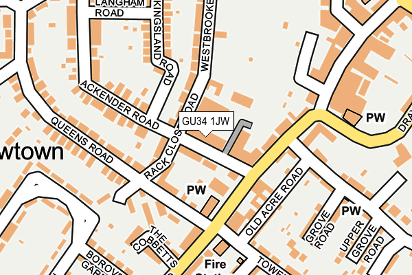 GU34 1JW map - OS OpenMap – Local (Ordnance Survey)