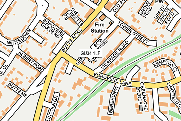 GU34 1LF map - OS OpenMap – Local (Ordnance Survey)