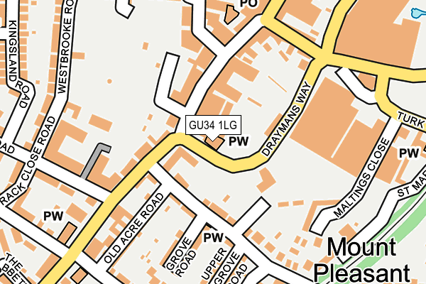 GU34 1LG map - OS OpenMap – Local (Ordnance Survey)
